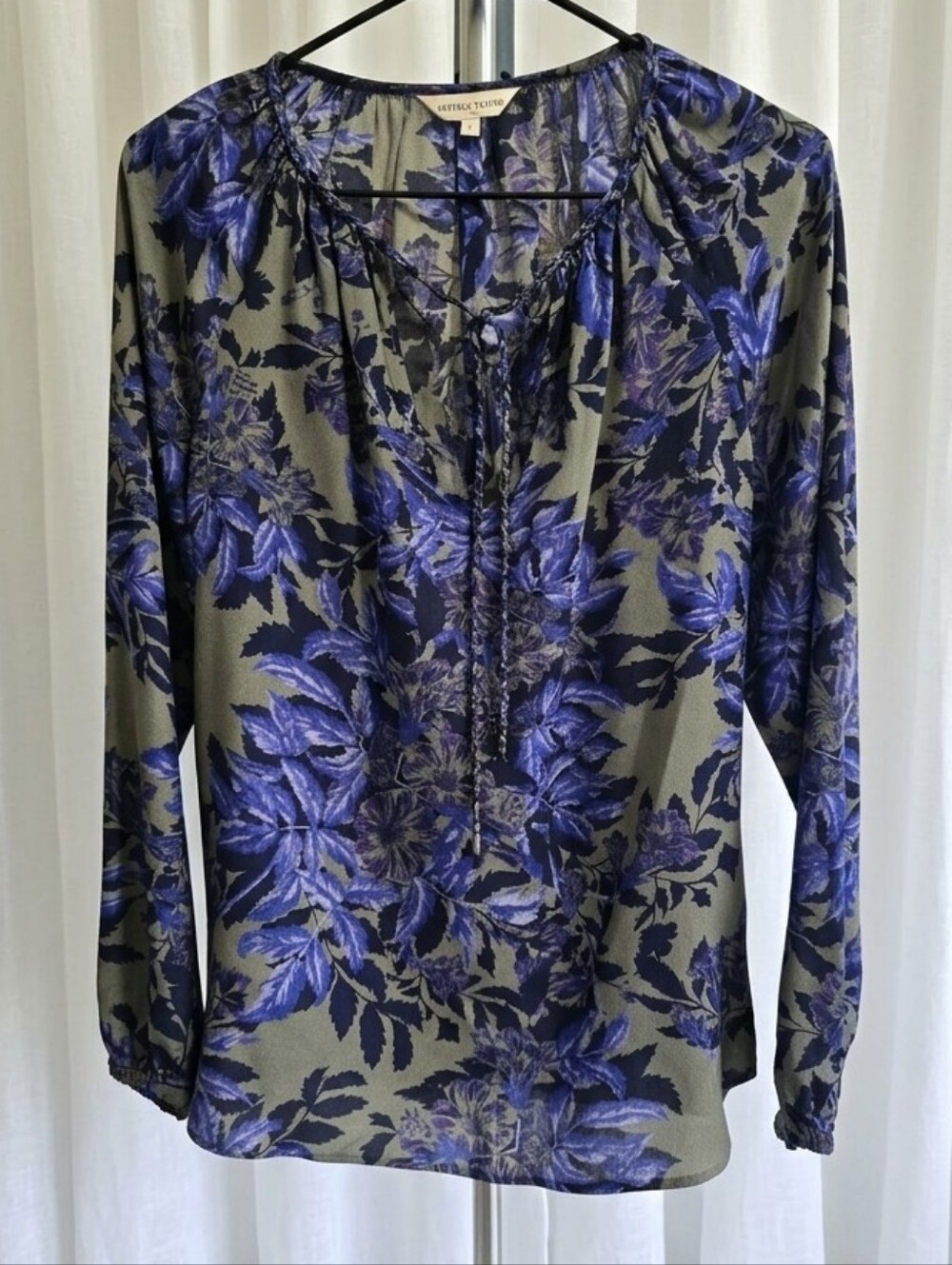 Rebecca Taylor 100% Silk Floral Peasant Blouse